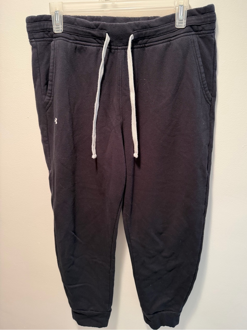 Under Armour Black Women's Jogger Sweatpants with White Drawstrings